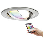 Paulmann 92964 Nova Plus Coin RGBW LED Recessed Light 5.2W Iron Brushed