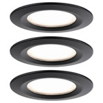 Paulmann 93081 Nova Plus LED Recessed Light 18W Black Dimmable 3-set
