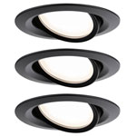 Paulmann 93082 Set Nova Plus LED Recessed Light 6W Black Dimmable Slim Design