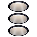 Paulmann 93408 Cole Coin Flush Mount Light Set 18W Black/Silver Dimmable.