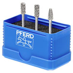 PFERD 21901404 Burr set: carbide metal 3 mm shank 3-piece set.