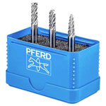 PFERD 21901406 Allround Burr Set Carbide Shank 6mm 3 Pcs Break-proof Box