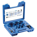 PFERD 25900910 hole saw set with 6 HSS saws in clear plastic box