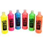 Brian Clegg Ready Mix Fluorescent Paint (Assorted) 6 x 600ml Bottles