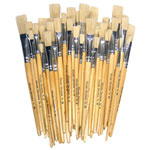 Major Brushes Hog Short Flat Assorted Pack 60 / 10 size 4, 6, 8, 10, 14, 18