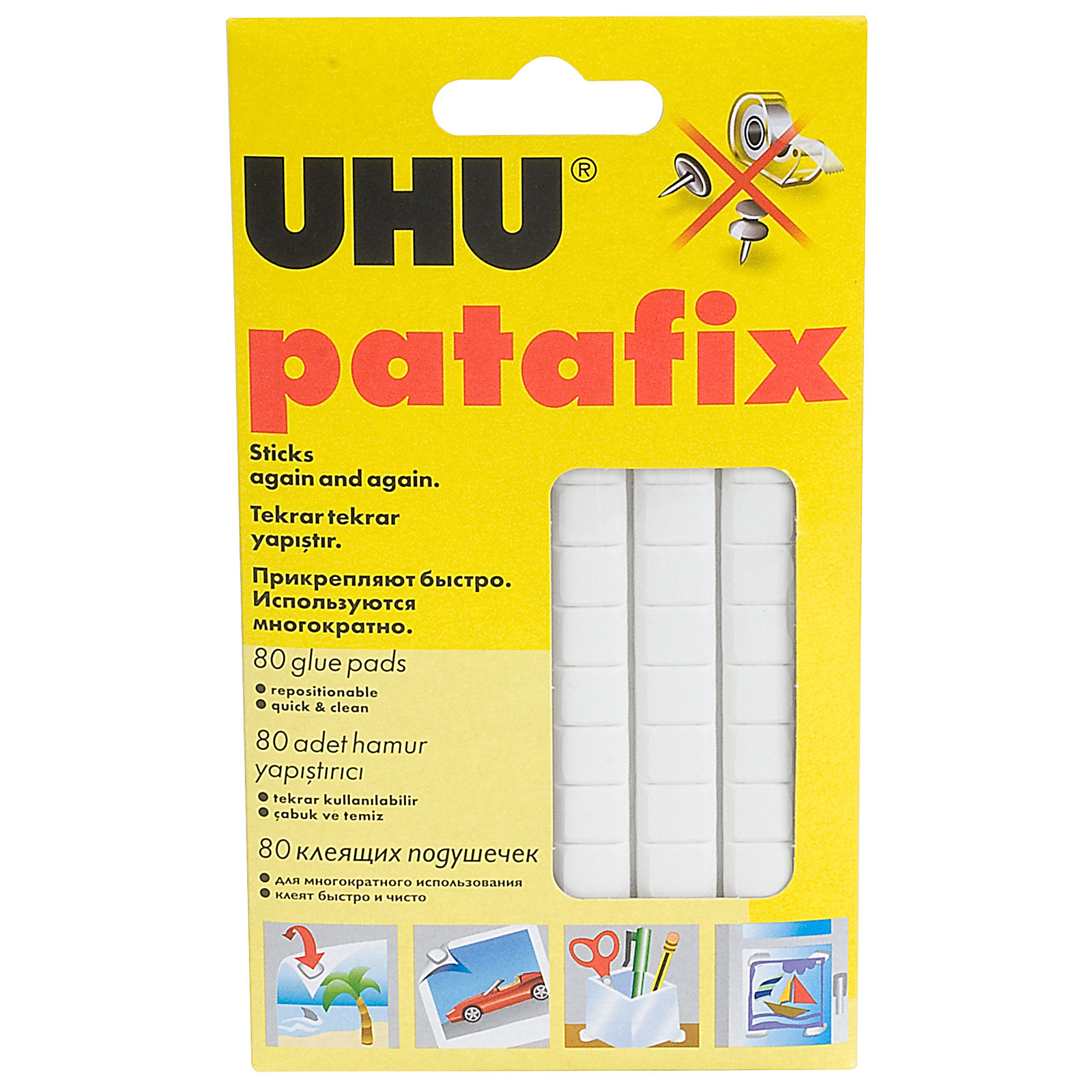 UHU 3-35211 Patafix Glue Pads - Pack Of 80
