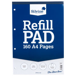 Silvine A4RPX A4 Topbound Refill Pad - 5mm Squared 160 Pages (80 Sheets)