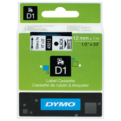 DYMO S0720530 D1 Tape 12mm x 7m Black on White.