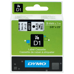 DYMO S0720680 D1 Tape 9mm x 7m Black on White.