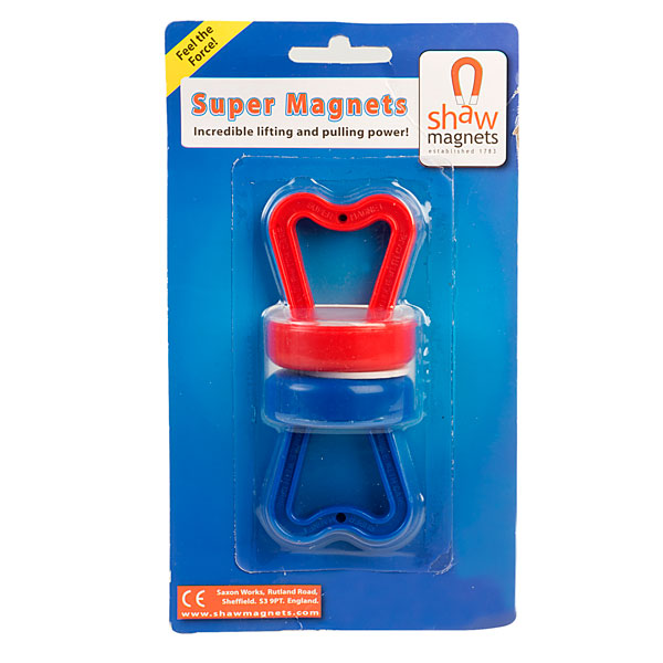 Shaw Plastic Coated Super Magnets Pack 2 North & South 