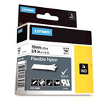 DYMO S0718120 / 18489  / 18759 RHINO Nylon Tape 19mm Black on White