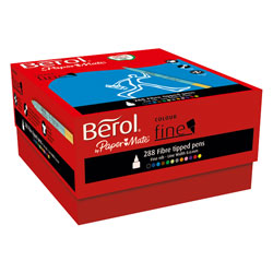 Berol by Paper Mate Assorted Colours Fibre Tip Pens Pack of 288