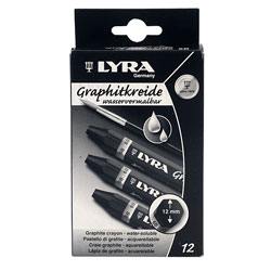 Lyra 5630106 Graphite Crayons Water-Soluble 6B Box of 12