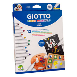 Giotto 453400 Décor Multisurface Art Markers Hangable Materials Box of 12