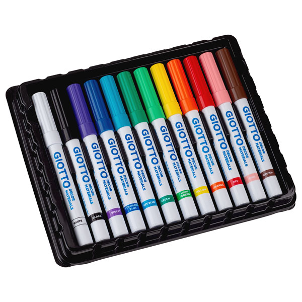 Giotto 453400 Décor Multisurface Art Markers Hangable Materials Box of 12 |  Rapid Online