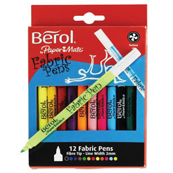 Berol Fabric Pens 12 Asst'd