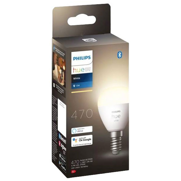 Philips 871951435669600 Hue LED Light Bulb E14 5.7W Warm White Dim...