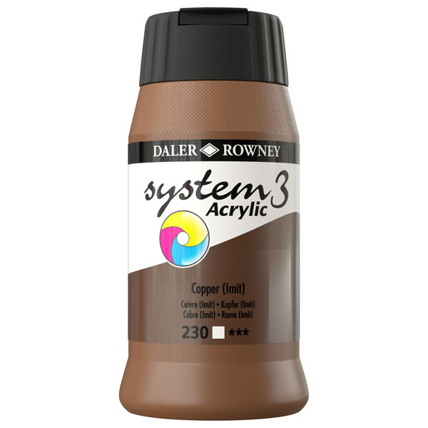 Daler Rowney System 3 Acrylic Paint Copper (500ml)