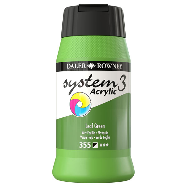 Daler Rowney System 3 Acrylic Paint Leaf Green (500ml)