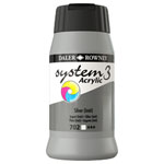 Daler Rowney System 3 Acrylic Paint Silver (500ml)