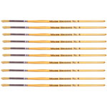 Major Brushes Hog Bristle Short Hand Round Tip Size 4 - Pack of 10