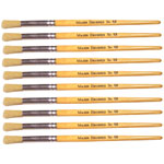 Major Brushes Hog Bristle Short Hand Round Tip Size 12 Pack 10