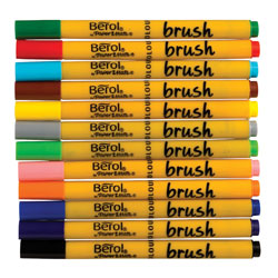 Berol Colour Brush Pens (Pack of 12)