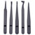 Quadrios 1903EC095 ESD Tweezers 5pc Conductive Plastic Flat Curved