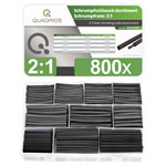 Quadrios 1905CA055 Heatshrink Set Black 800 pcs 2:1 Shrinkage PE Material