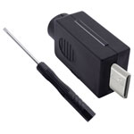 Quadrios 2001C220 HDMI Connector Straight 20 Pins Black 1 Pc