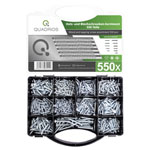 Quadrios 2109SA047 Sheet Metal Screw Set 550 pcs for Hobbyists/Craftsmen