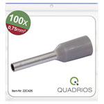 Quadrios 22C426 Ferrule 0.75mm² Grey Insulated Set Ideal for Crimping