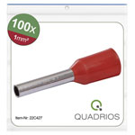 Quadrios 22C427 Ferrule 1mm² Set Red Partially Insulated DIN Colours