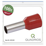 Quadrios 22C432 Ferrule Set 10mm² Red Partially Insulated DIN Colours