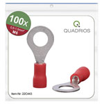 Quadrios 22C443 Ring Terminal Max 1.5mm² Hole Ø6.5mm Red 1 Set