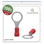 Quadrios 22C445 Ring Terminal 1.5mm² 10.5mm Red Partly Insulated Set