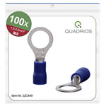 Quadrios 22C449 Ring Terminal Set 2.5 mm² Ø8.5mm Hole Blue Insulated