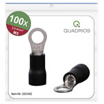 Quadrios 22C452 Ring Terminal 4.0mm² 5.3mm Hole Black Partially Insulated