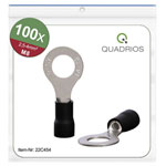 Quadrios 22C454 Ring Terminal 4.0 mm² Ø8.5mm Black Partially Insulated