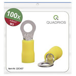 Quadrios 22C457 Ring Terminal 6.0mm² Hole Ø 5.3mm Yellow Part Insulated