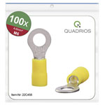 Quadrios 22C458 Ring Terminal 6.0mm² 6.5mm Hole Ø Yellow Partially Insulated