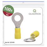 Quadrios 22C459 Ring Terminal Set 6.0mm² 8.5mm Hole Yellow Insulated