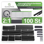 Quadrios 22CA167 Heatshrink Set Black 100-Piece 2:1 Shrinkage RoHS Compliant