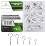 Quadrios 22SA053 Screw Hook Assortment 55 pcs Galvanised Steel White