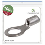 Quadrios 23C497 Ring Terminal 1.5 mm² Hole Ø5.3 mm Non-Insulated 100 Pcs