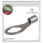 Quadrios 23C504 Ring Terminal 2.5mm² Hole Ø8.5mm 100pcs Non-Insulated