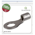 Quadrios 23C513 Ring Terminal 6mm² Hole 6.5mm Non-Insulated 100pcs