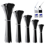 Quadrios 23CA242 Cable Tie Set 1020 pcs Black/White UV-Proof with 3M Base