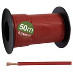 Quadrios 23CW020 Wire 50m: Red 0.14 mm² Copper PVC Sheath Easy Strip