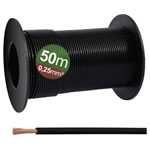 Quadrios 23CW023 Wire 0.25mm² Copper Black 50m PVC Sheath Easy Strip